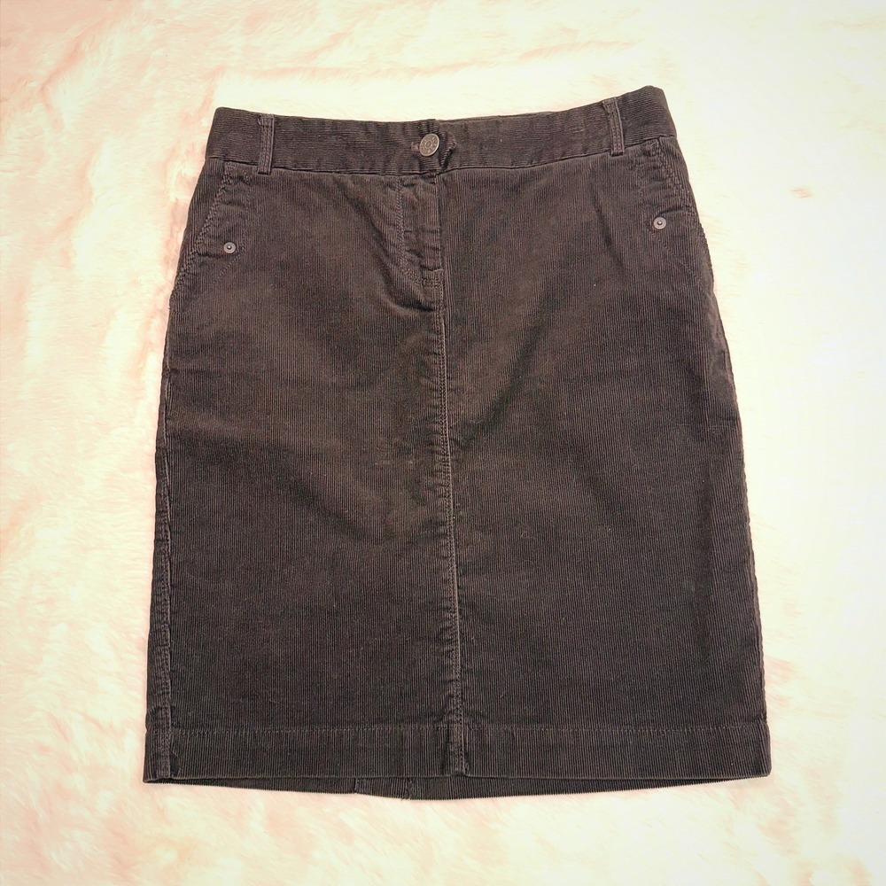 J.Crew Corduroy Pencil Skirt Womens 2 Brown Straight Preppy Classic 90s style